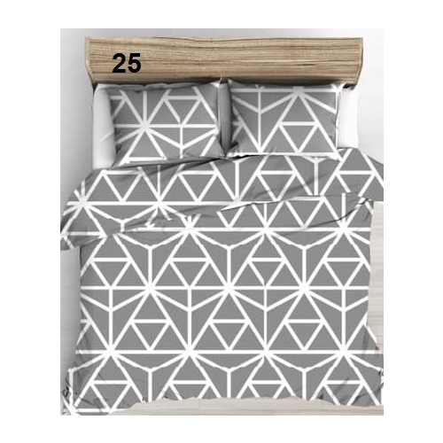 Pościel z Kory PREMIUM Lilia Wytrzymała- Szara geometria 25